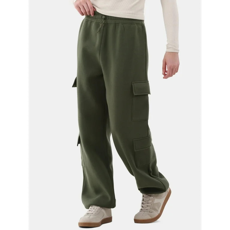 No Boundaries Cargo Fleece Jogger Pants, 29” Inseam, Women’s - Walmart.com | Walmart (US)