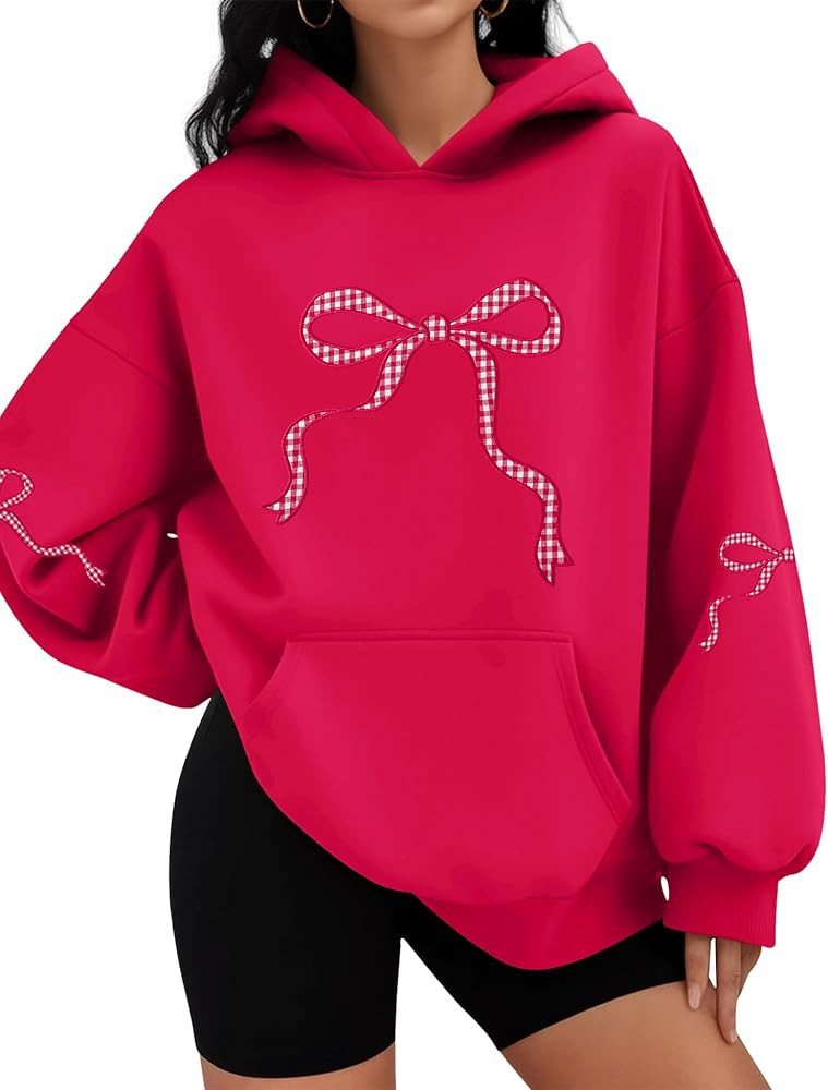 LOMON Hoodies for Women Oversized Sweatshirt Hooded Long Sleeve Casual Fleece Tops Pullover Sweat... | Amazon (US)