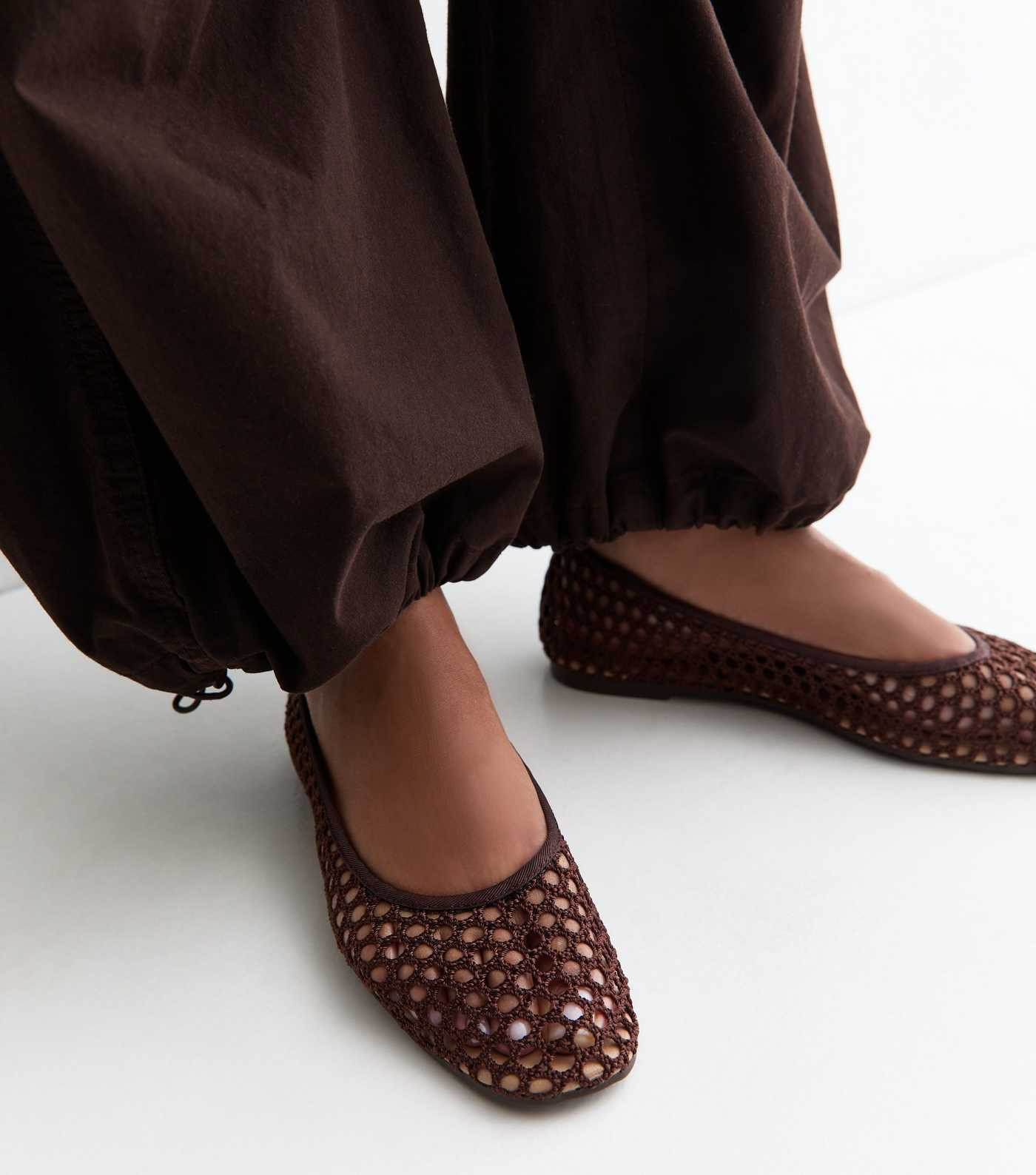 Brown Mesh Ballet Pumps | New Look | New Look (UK)