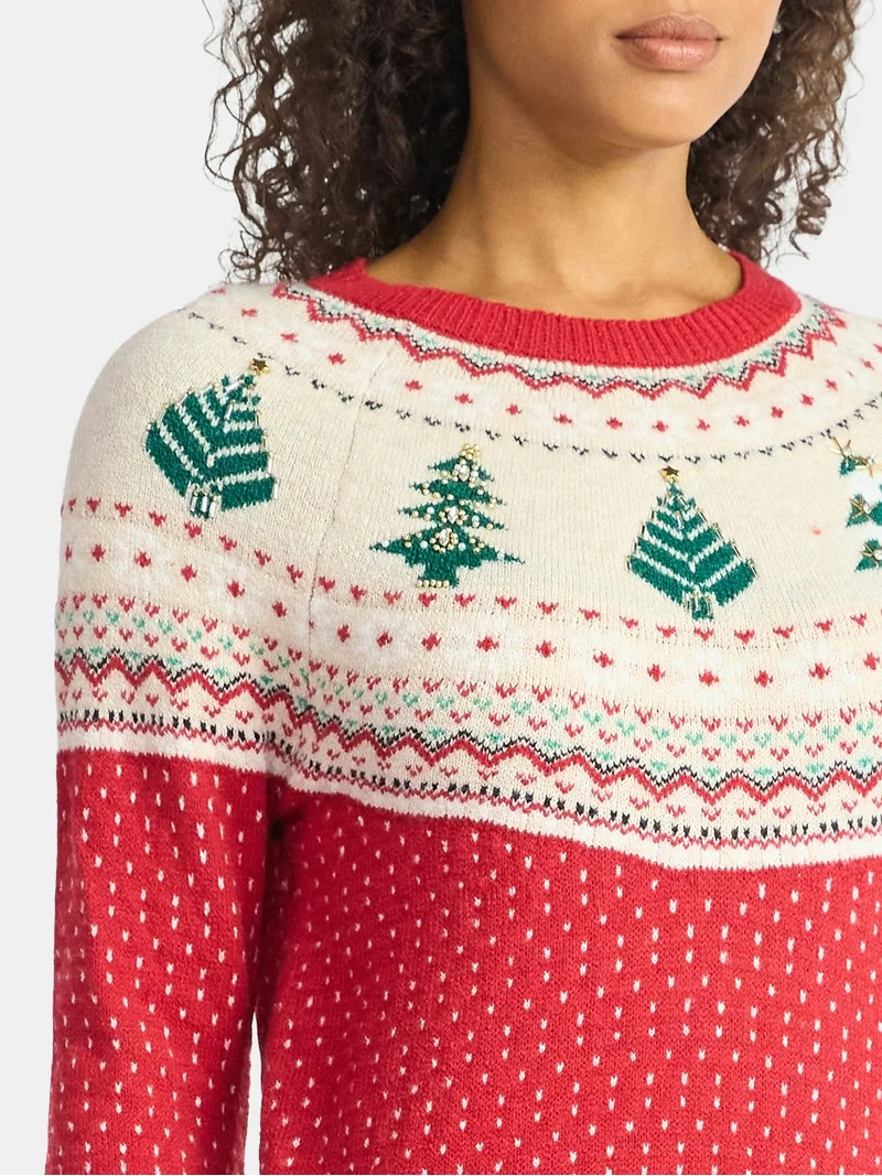 Holiday Time Women's and Women's Plus Pretty Christmas Sweater, Sizes XXS-3X | Walmart (US)
