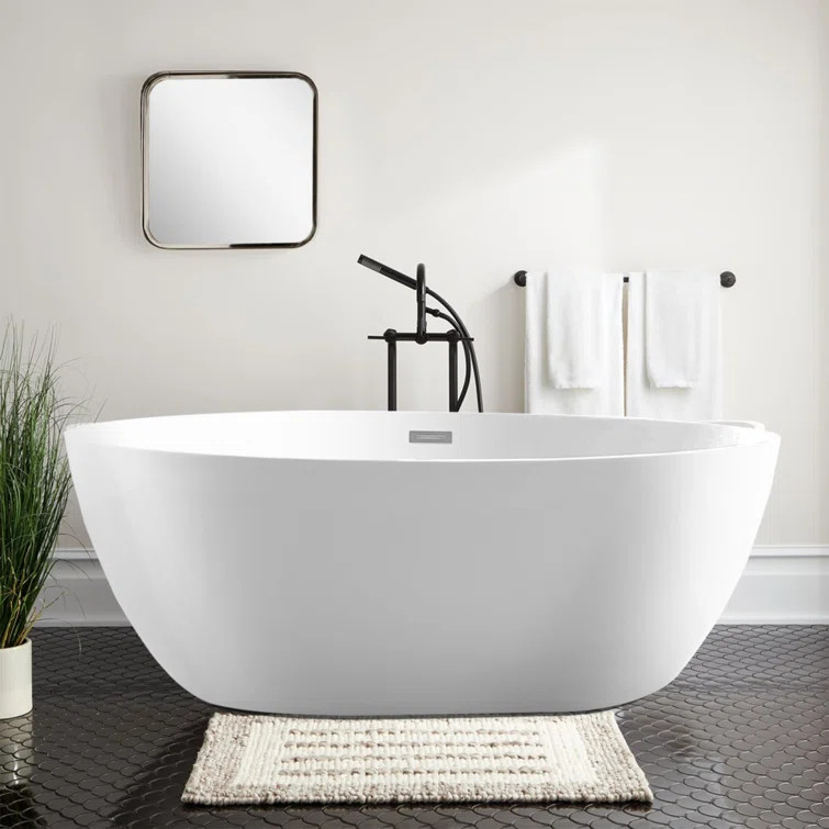 VA6834-L 69 x 40" Freestanding Soaking Acrylic Bathtub | Wayfair North America