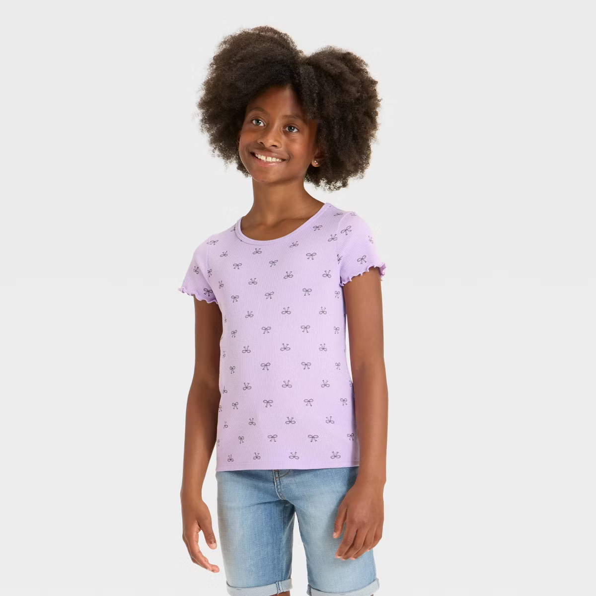 Girls' Short Sleeve Ribbed T-Shirt - Cat & Jack™ | Target