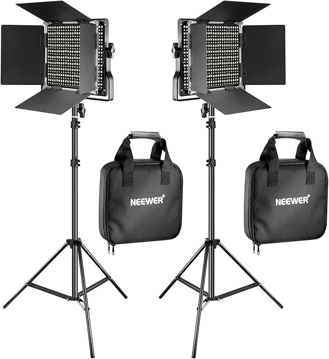NEEWER 2 Pieces Bi-color 660 LED Video Light and Stand Kit Includes:(2)3200-5600K CRI 96+ Dimmabl... | Amazon (US)