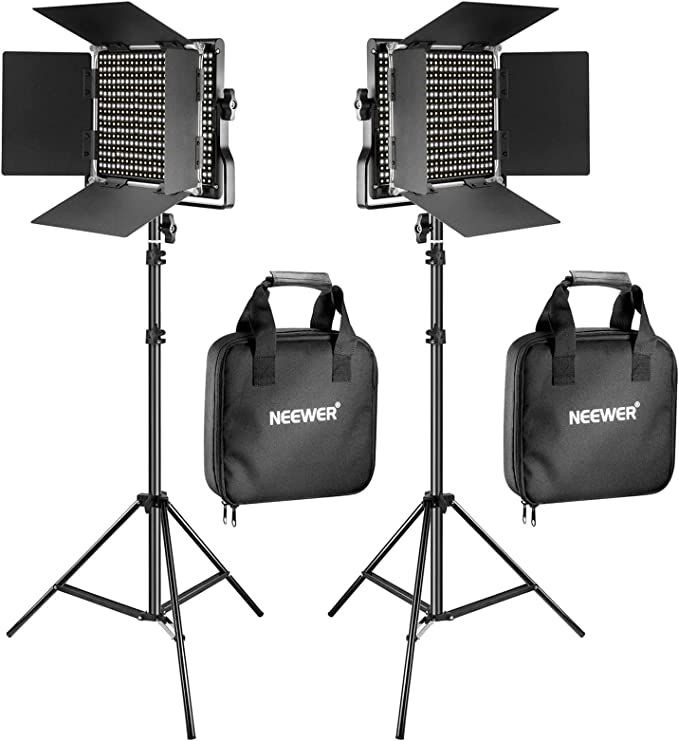 NEEWER 2 Pieces Bi-color 660 LED Video Light and Stand Kit Includes:(2)3200-5600K CRI 96+ Dimmabl... | Amazon (US)