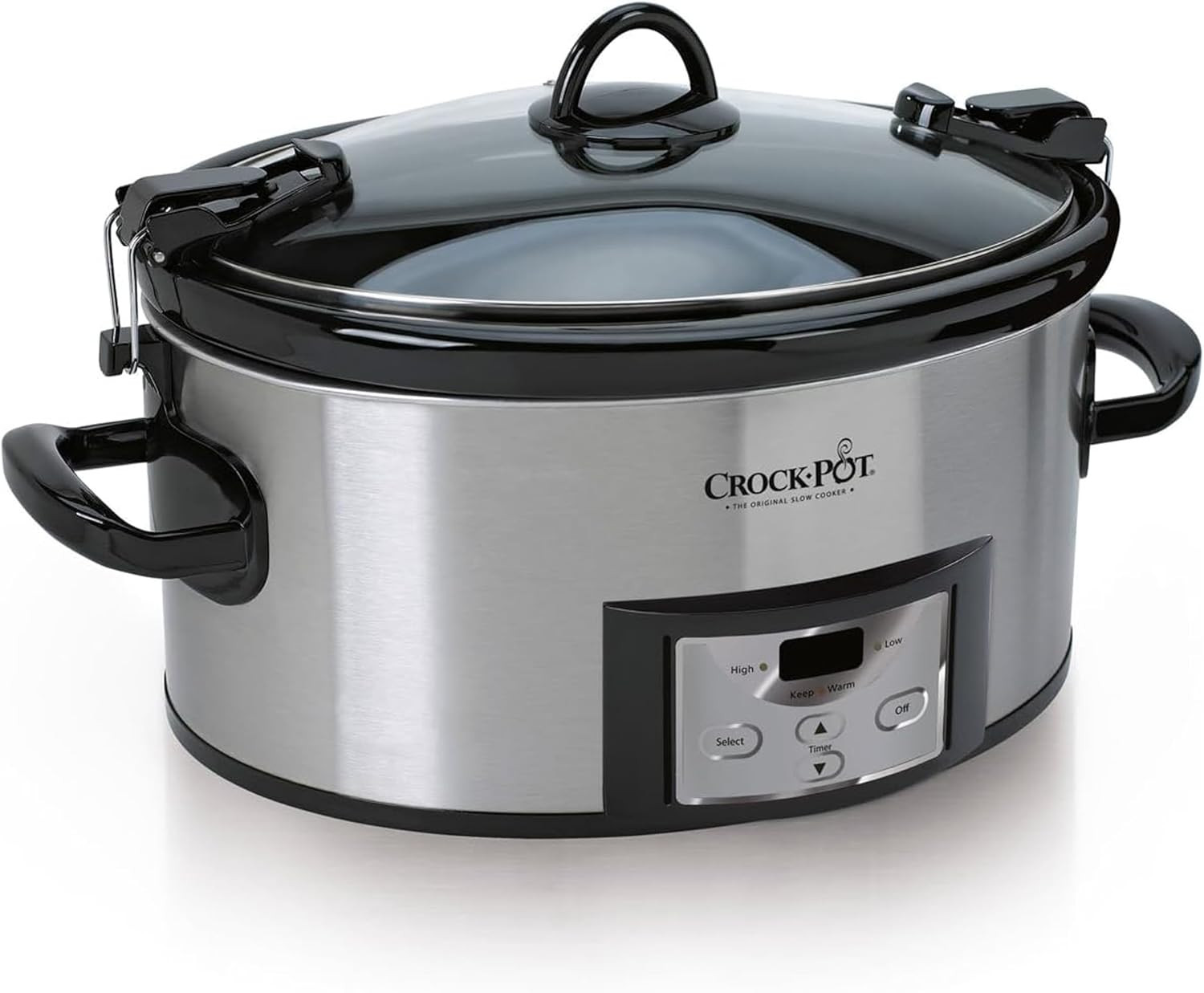 Crock-Pot 6 Quart Cook & Carry Programmable Slow Cooker with Digital Timer, Stainless Steel (CPSCVC60LL-S), pack of 1 | Amazon (US)