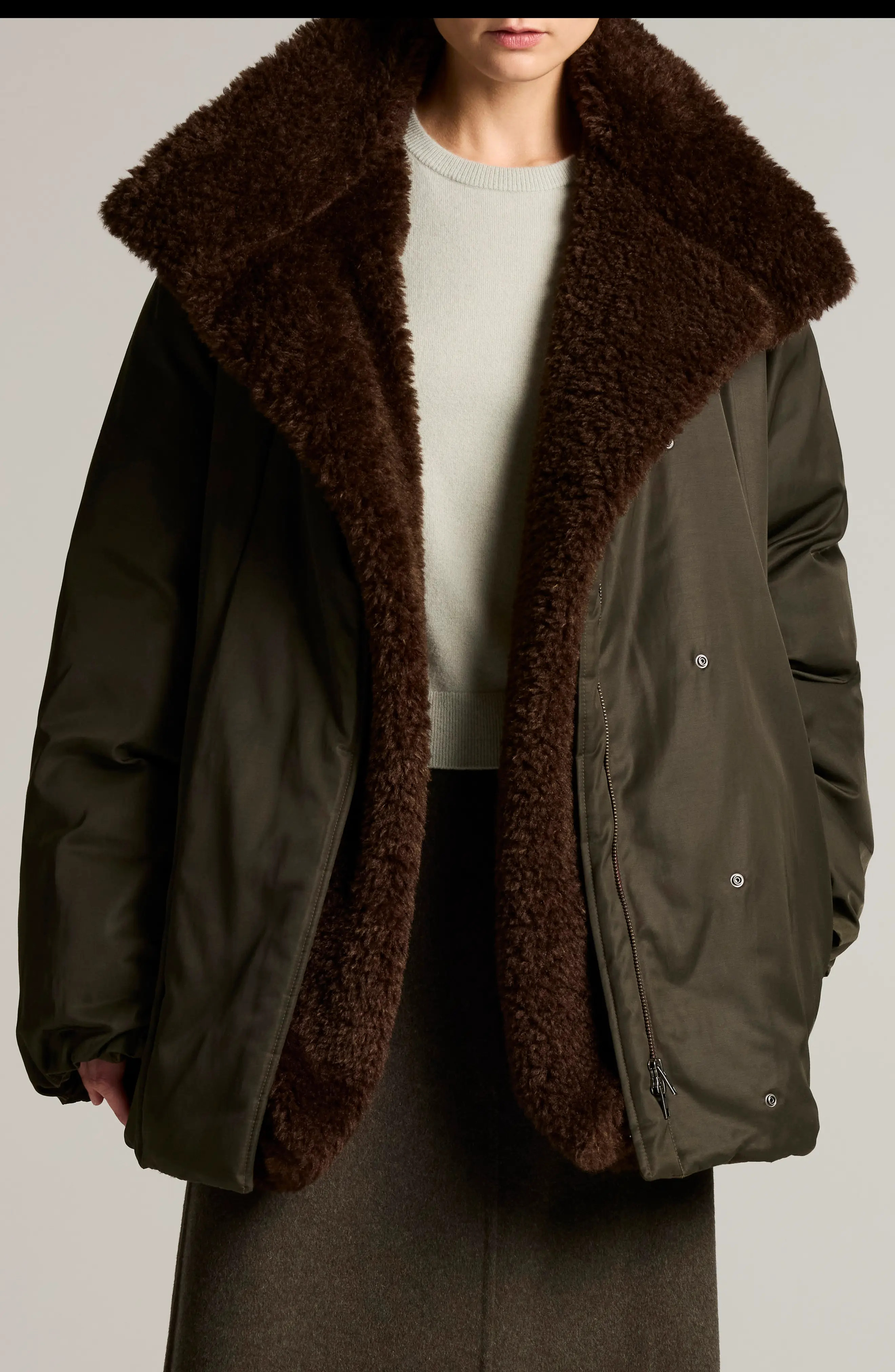 Vince Faux Fur Lined Puffer Coat in Dark Moss at Nordstrom, Size Small | Nordstrom