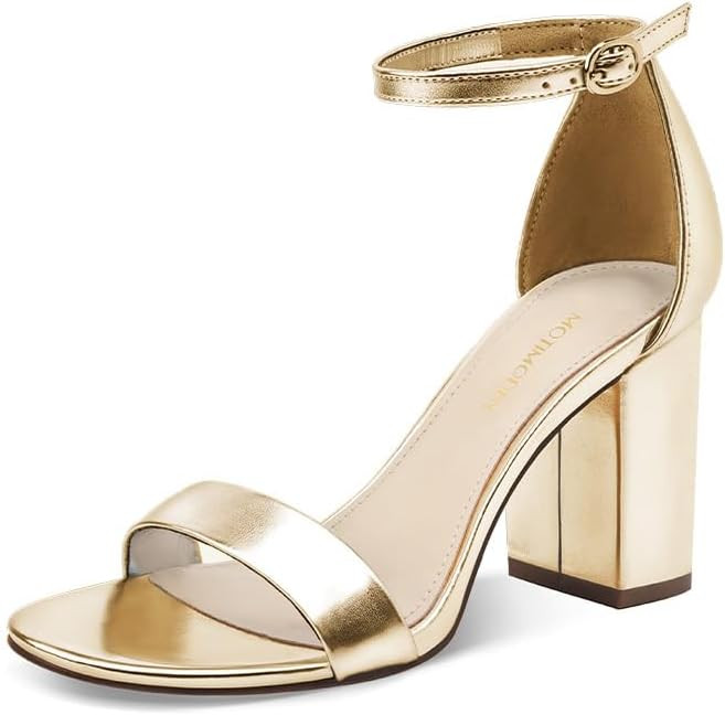Women's Sandals Open Square Toe Sandals Ankle Strap High Kitten Heels Stilettos Square Open Toe D... | Amazon (US)
