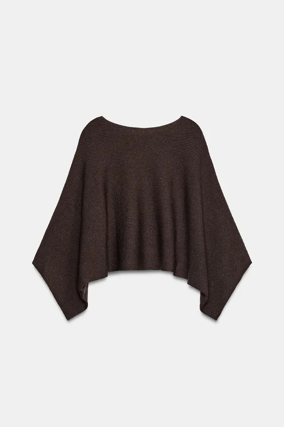 SHORT CAPE KNIT JUMPER | Zara UK