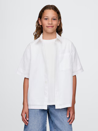 Kids Linen-Cotton Relaxed Shirt | Gap (US)