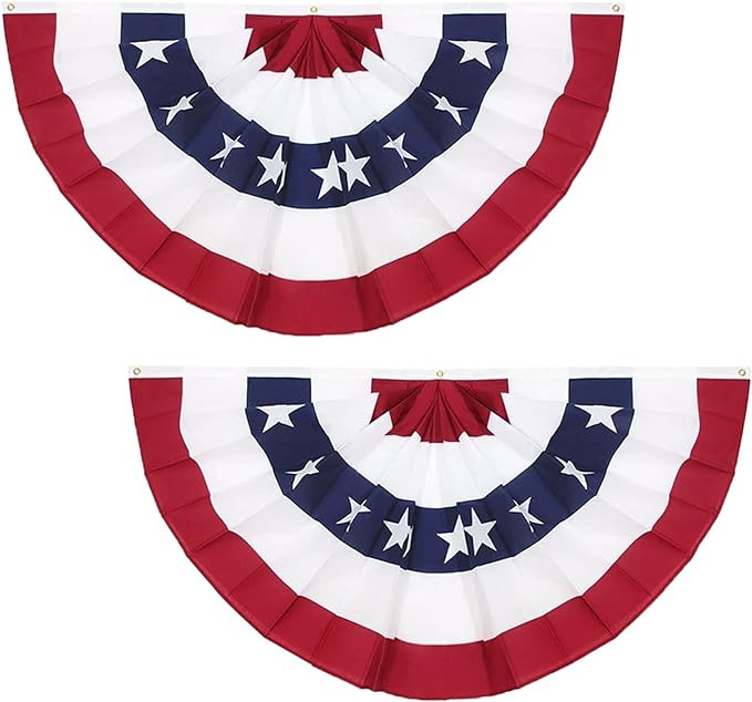 3 x 6 Ft American Pleated Fan Flag, USA Patriotic Half Fan Bunting Flag, 4th of July Decorations ... | Amazon (US)