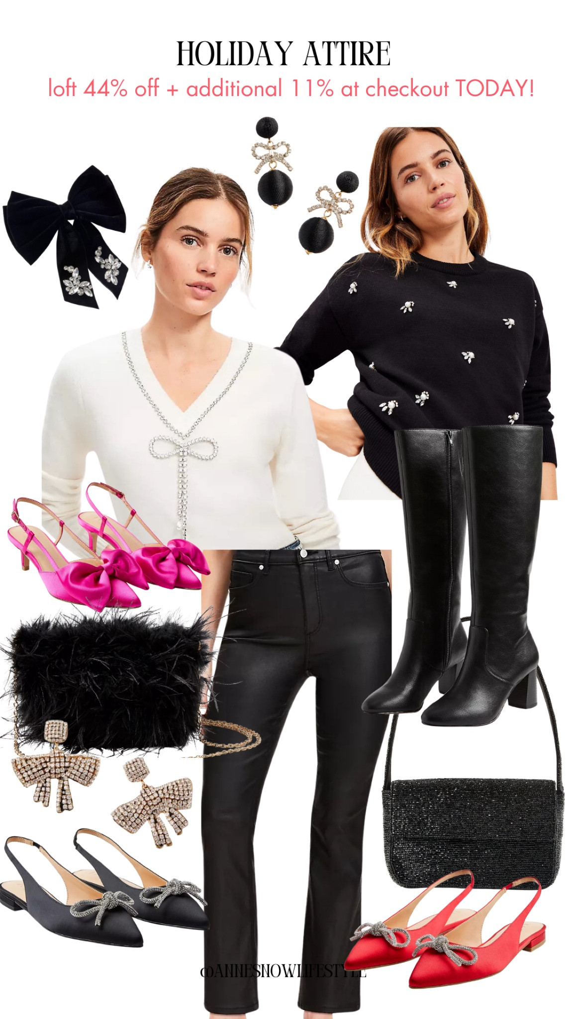 more fun holiday finds on major sale • holiday parties • affordable holiday outfits • bow shoes • feather bag • black boots • sequin top • diamond bow • velvet hair bow 🖤

#LTKFindsUnder50 #LTKSeasonal #LTKHoliday