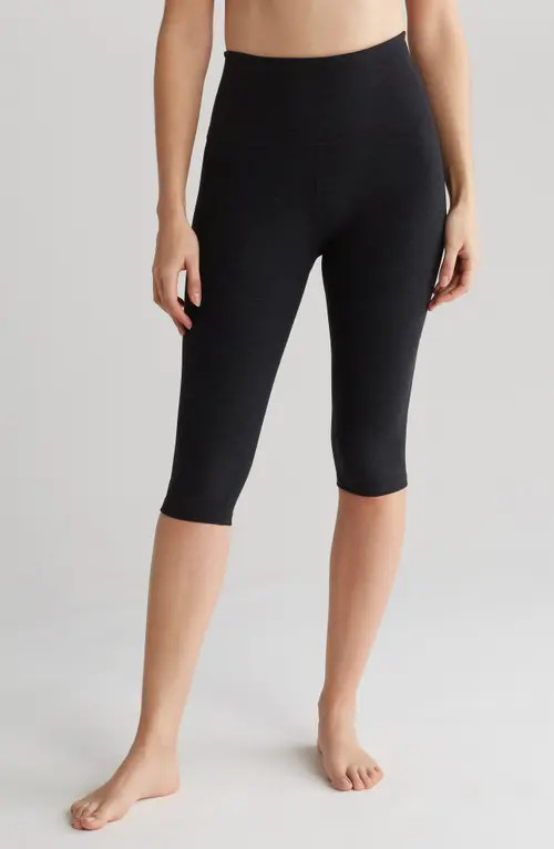 Beyond Yoga High Waist Crop Leggings in Darkest Night at Nordstrom, Size Small | Nordstrom