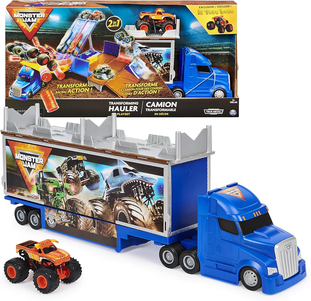 Monster Jam, Transforming Hauler Playset and Storage with Exclusive El Toro Loco Monster Truck, 1... | Amazon (US)