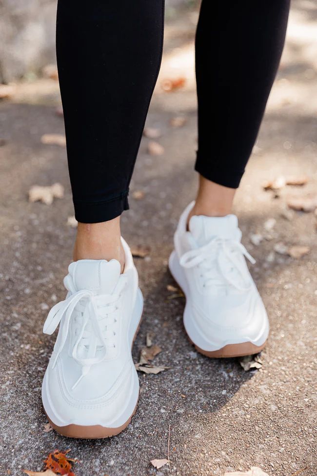 Elsie White Platform Sneaker | The Pink Lily Boutique