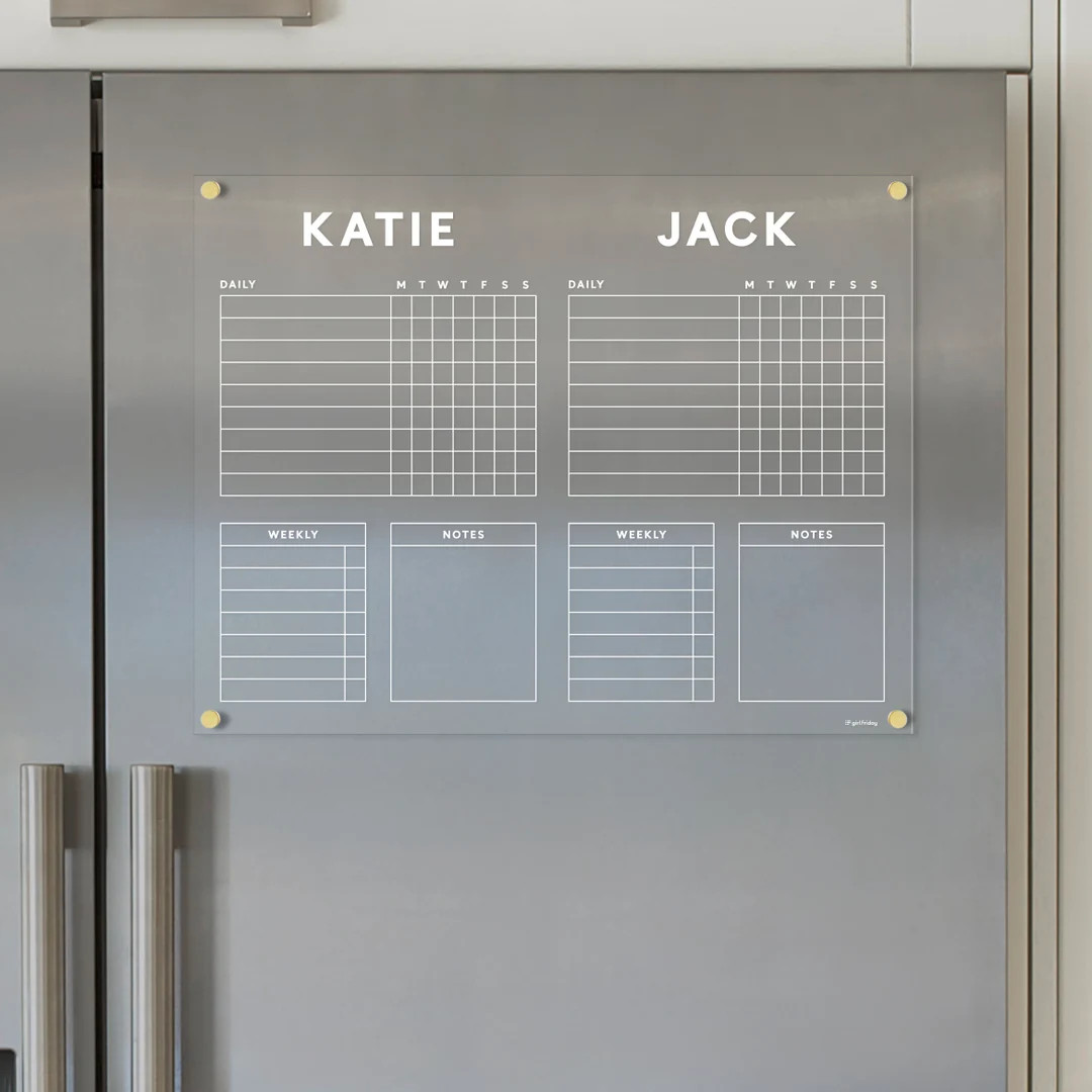 FRIDGE Chore Chart for 2 Children Magnetic Acrylic Dry Erase Chore Chart - Etsy | Etsy (US)