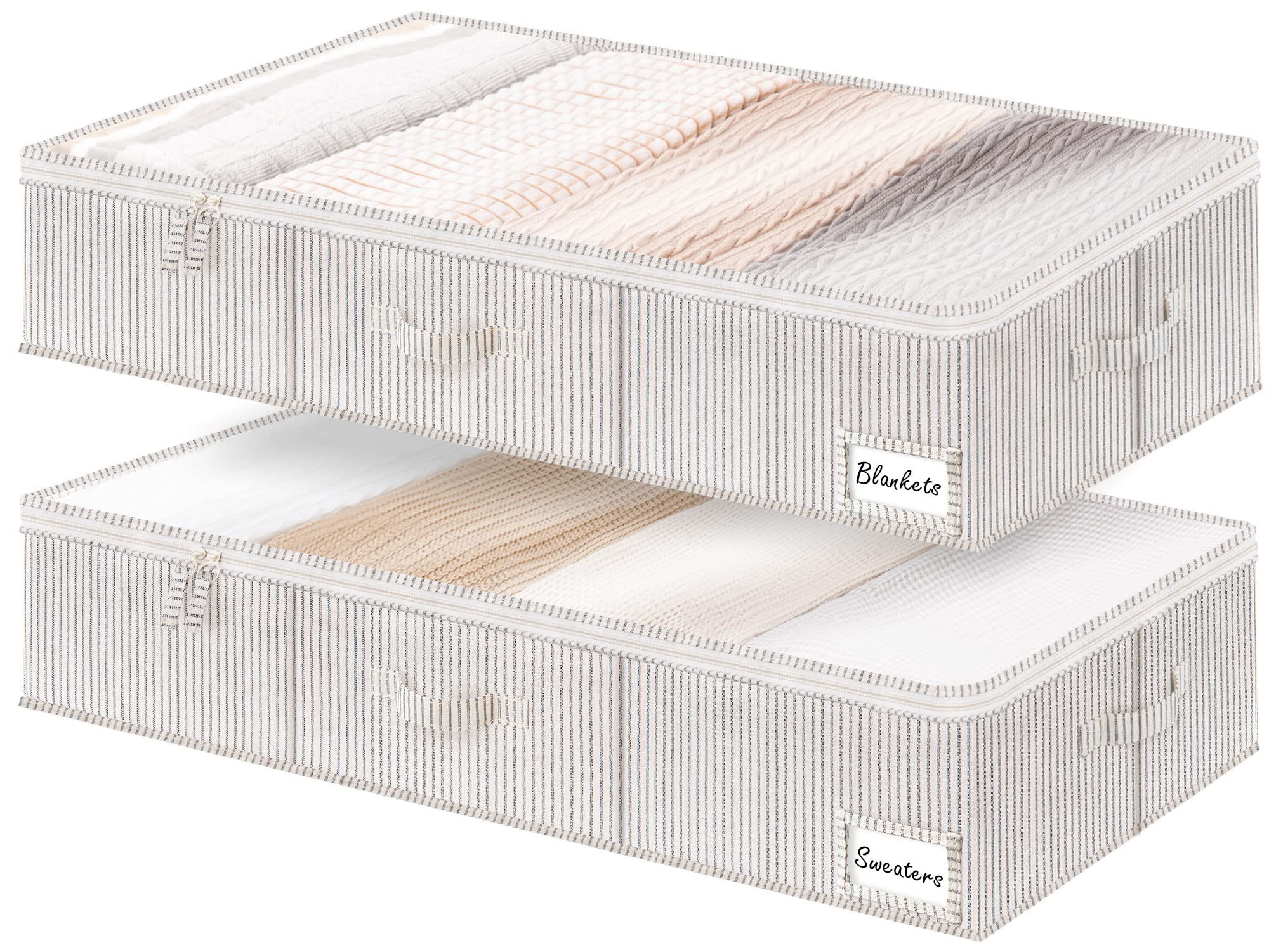 StorageWorks Extra Large Under Bed Storage Containers with Handles and Label Holder, 2 Pack Ultra... | Amazon (US)