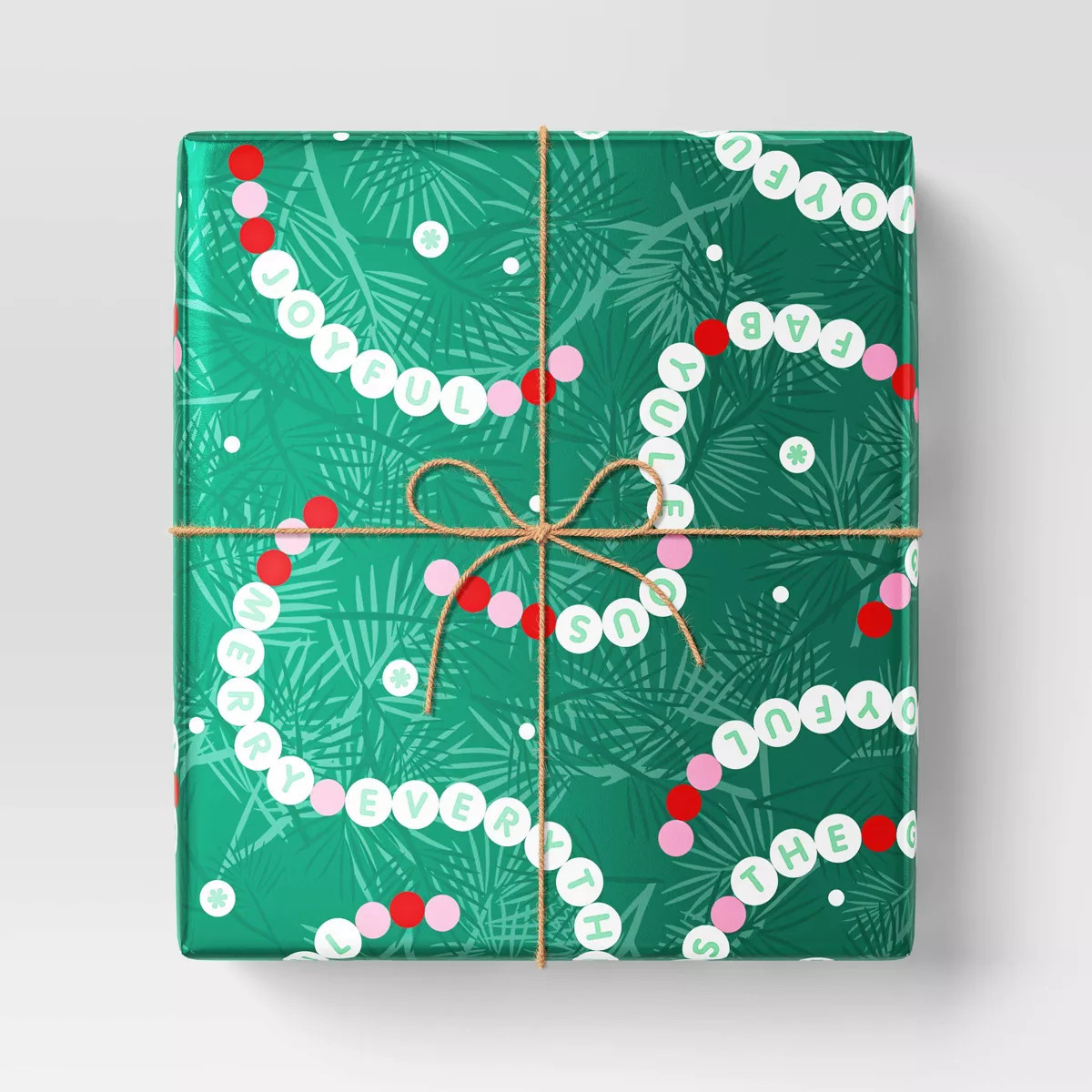 30" 55 sq ft Christmas Roll Wrap Seasonal Bracelet on Green - Wondershop™ | Target