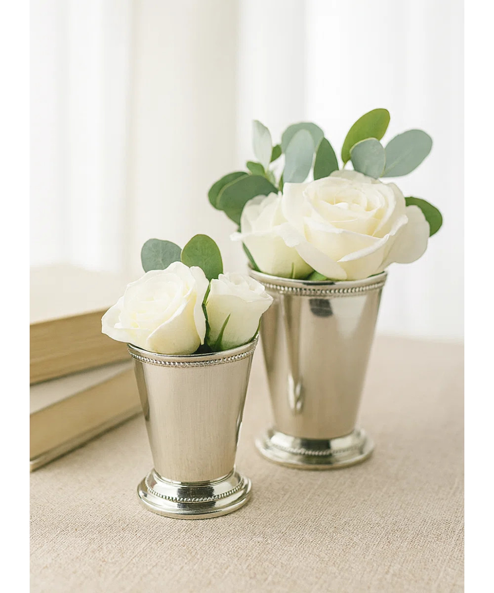 Mercer41 Silver Julep Cup, Mint Julep Glasses Use As Flower Vase, Floral Centerpiece At Wedding, ... | Wayfair North America