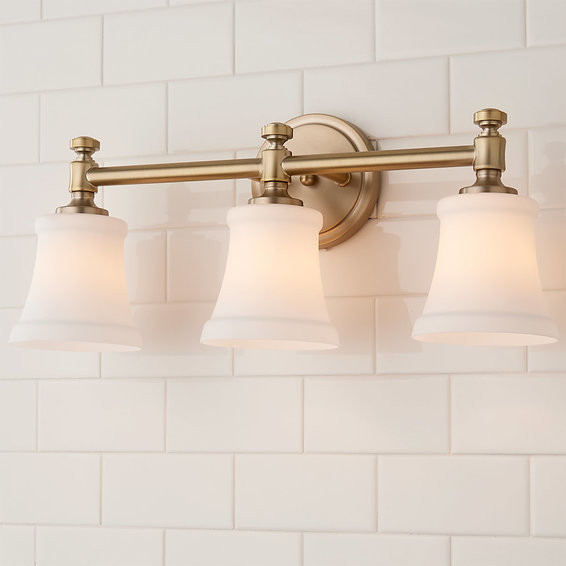 Mercer White Glass Vanity Light - 3 Light | Shades of Light