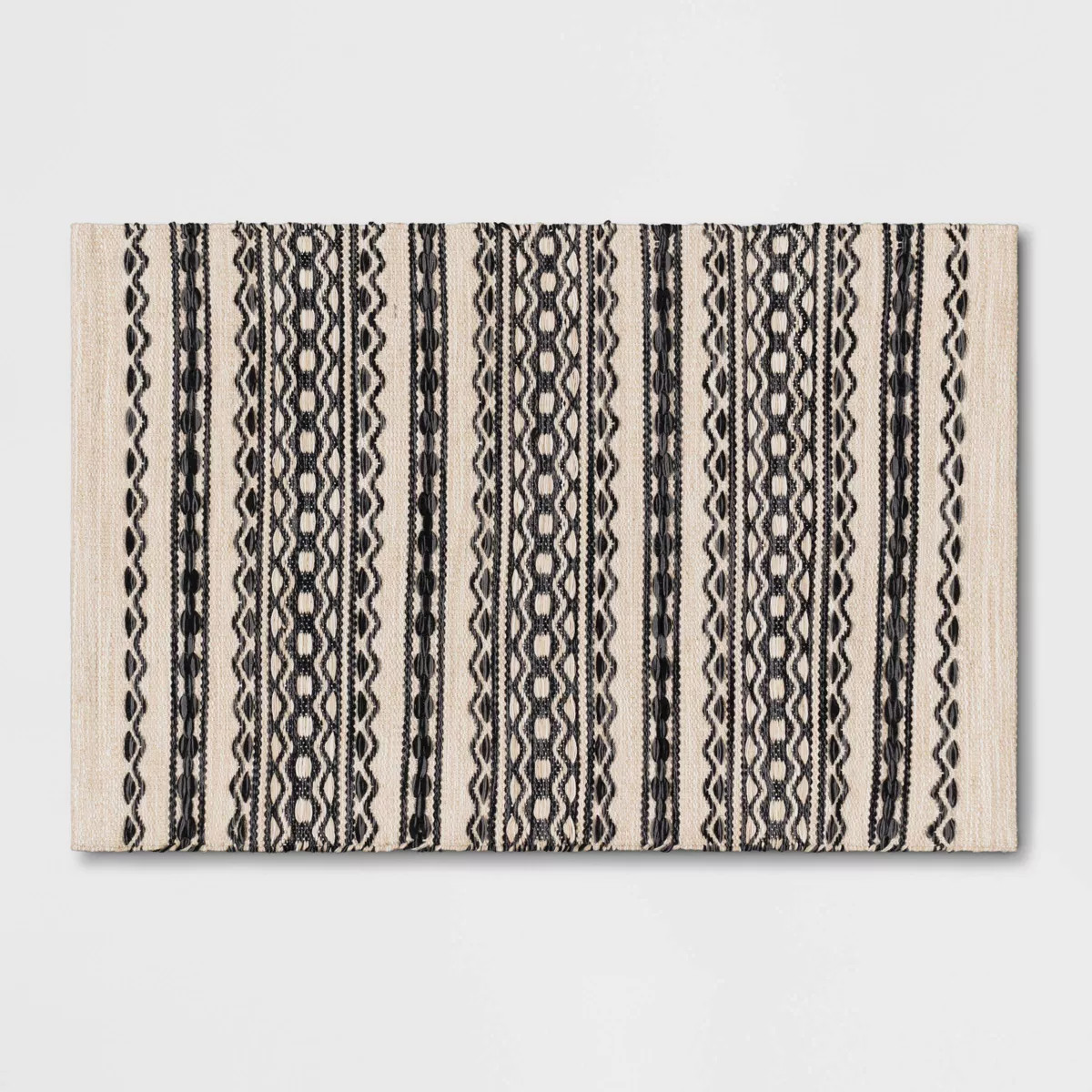 Norwalk Washable Striped Rug Black/Tan - Threshold™ | Target