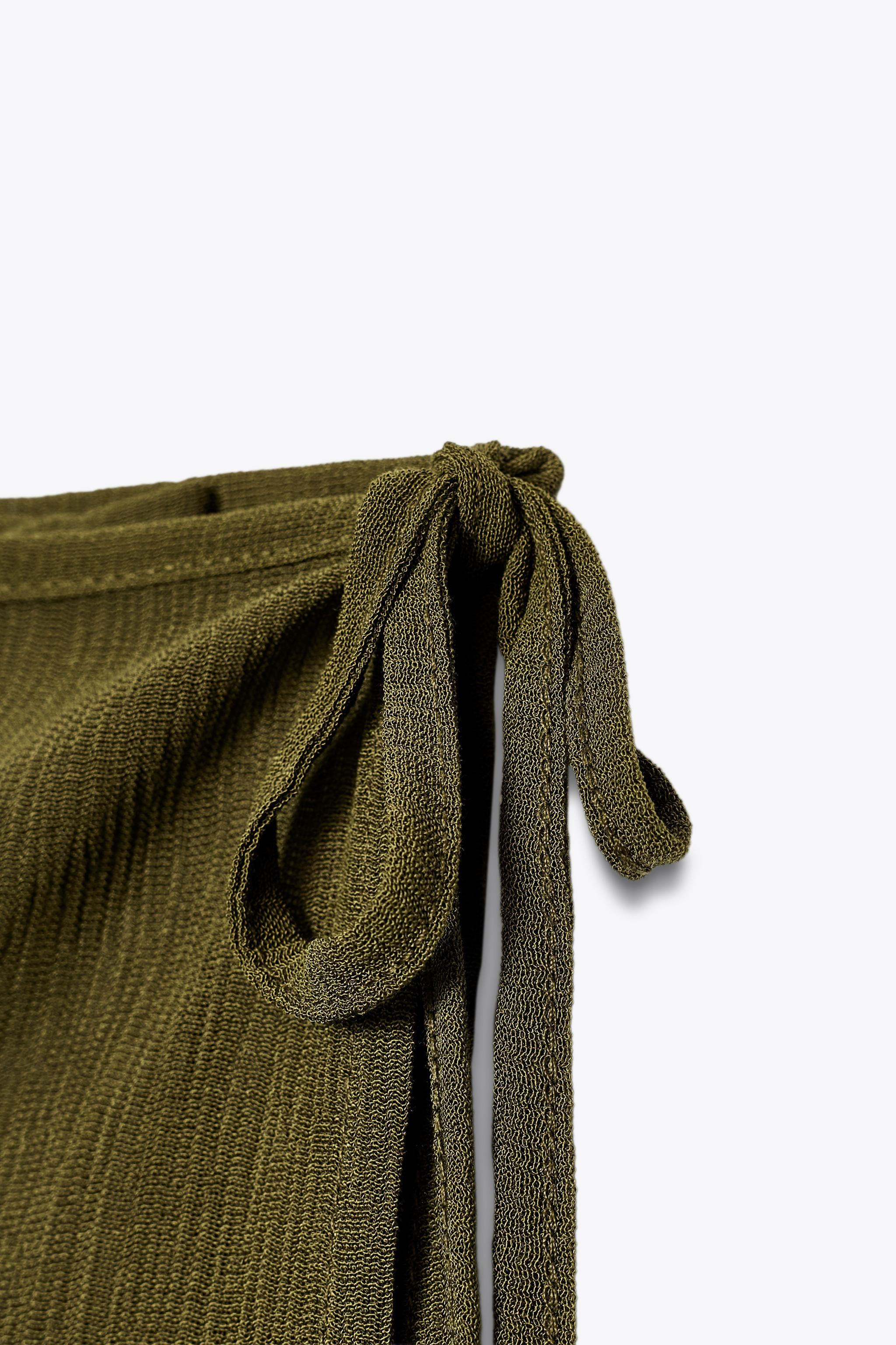 SEMI-SHEER TEXTURED WRAP SKIRT | Zara Canada