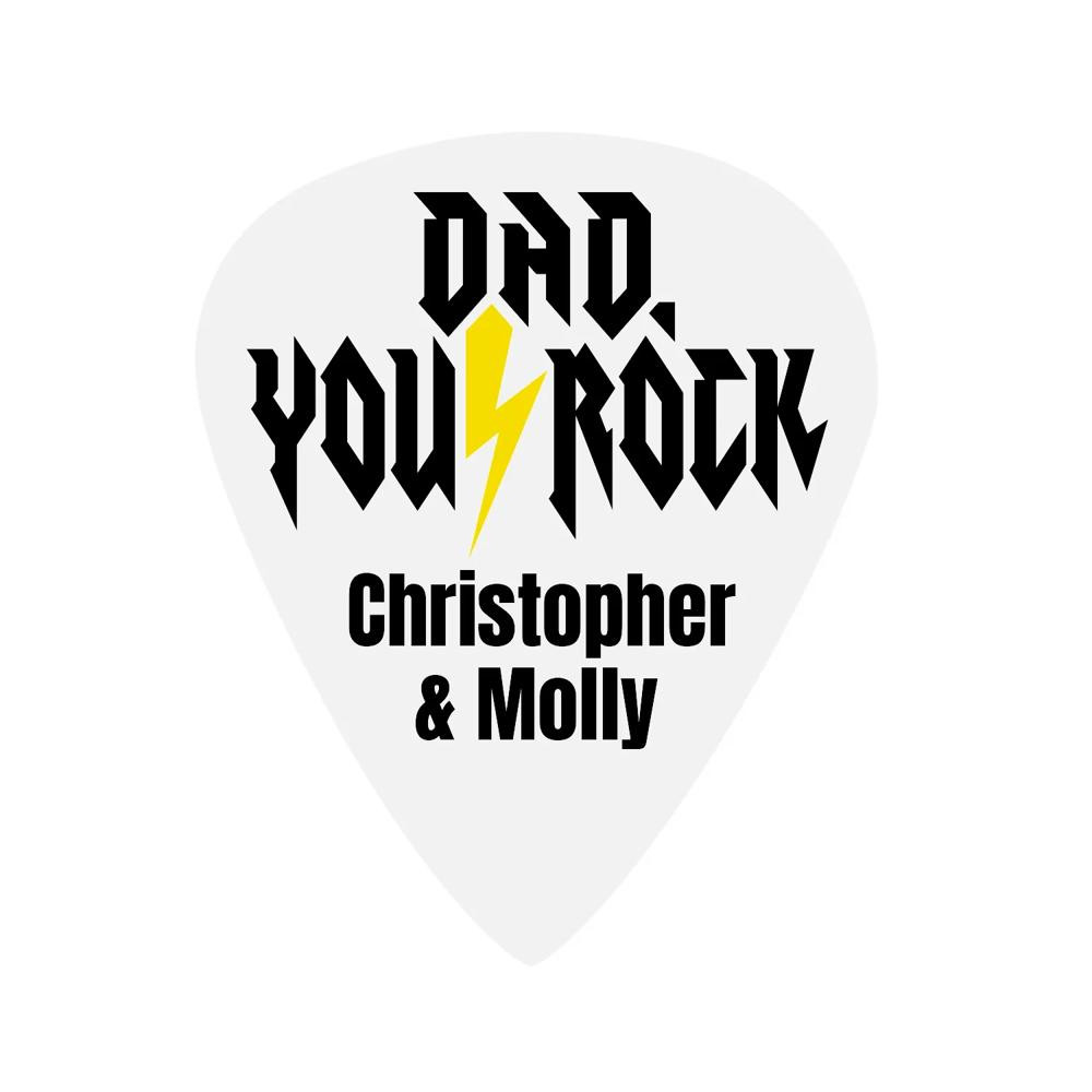 1" Bulk 100 Pc. Personalized Father's Day Dad You Rock Guitar Picks | Oriental Trading Company