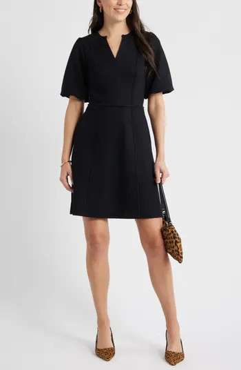 Puff Sleeve Ponte Dress | Nordstrom