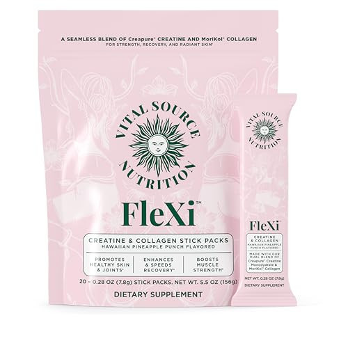 Vital Source Nutrition - FleXi - Creatine & Collagen Stick Packs - 5g Creapure Creatine Monohydrate + 1g MoriKol Collagen -Supports Strength, Recovery & Skin Health -20 Servings | Amazon (US)