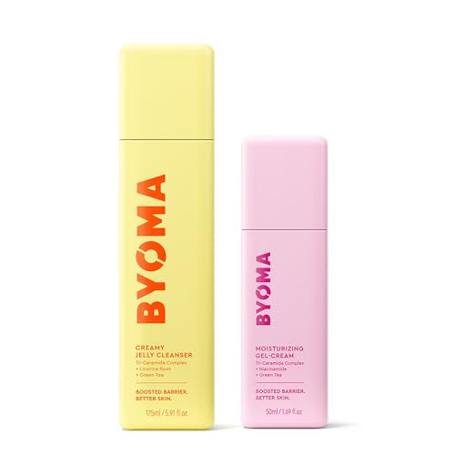 BYOMA Creamy Jelly Cleanser & Moisturizing Gel Cream Bundle - Gentle Face Wash + Lightweight Gel Lotion with Ceramides, Niacinamide & Green Tea – Supports Skin Barrier - 5.91 fl oz + 1.69 fl oz | Amazon (US)
