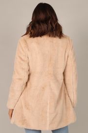 Raye Open Front Faux Fur Coat - Beige | Petal & Pup (US)