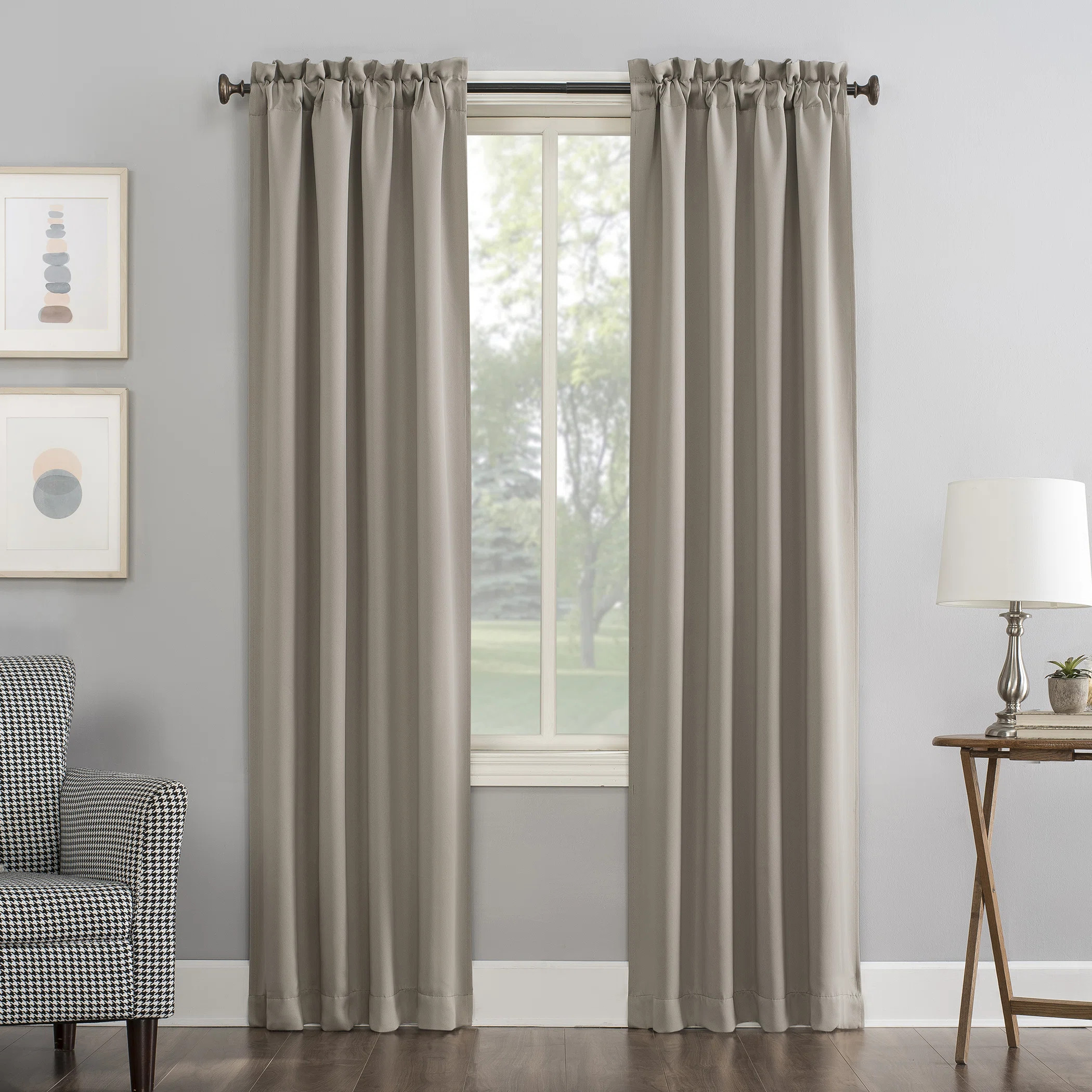 Wayfair Basics Solid Blackout Thermal Rod Pocket Single Curtain Panel | Wayfair North America