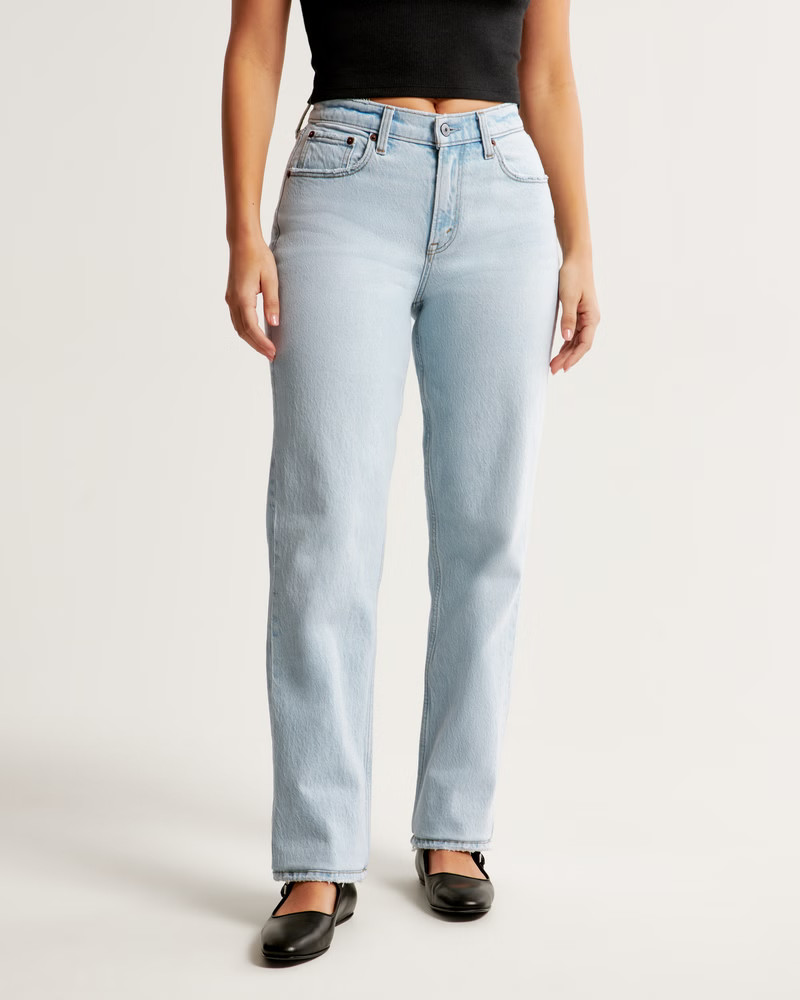 Curve Love Mid Rise 90s Straight Jean | Abercrombie & Fitch (US)