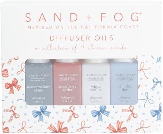 Sand + Fog Diffuser Oils Gift Set, 4 Pack, 0.33 fl oz Each (Marshmallow, Strawberry, Vanilla, Lau... | Amazon (US)