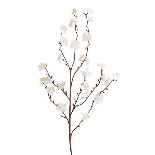White Faux Velvet Plum Blossom Stem by World Market | World Market