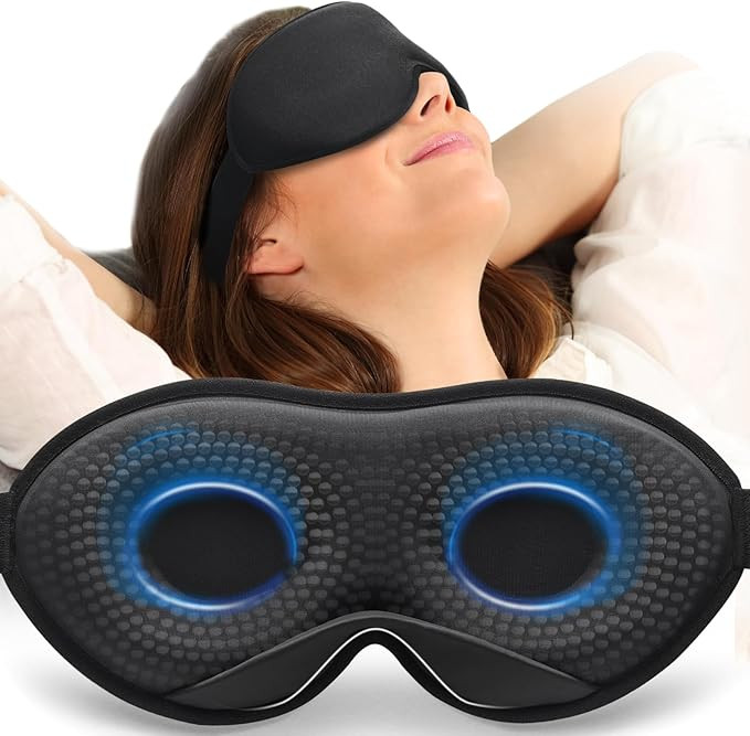 Weighted Eye Mask for Sleeping, Blackout 3D Contoured Sleep Mask with Adjustable Strap for Women ... | Amazon (US)