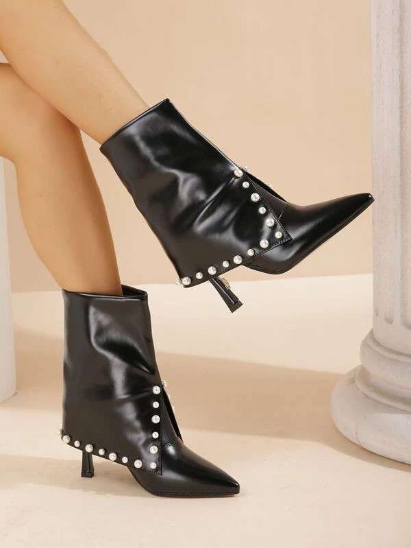 Faux Pearl Decor Point Toe Boots
   SKU: sx2209219460616446   New     US$40.00        US$38.00   ... | SHEIN