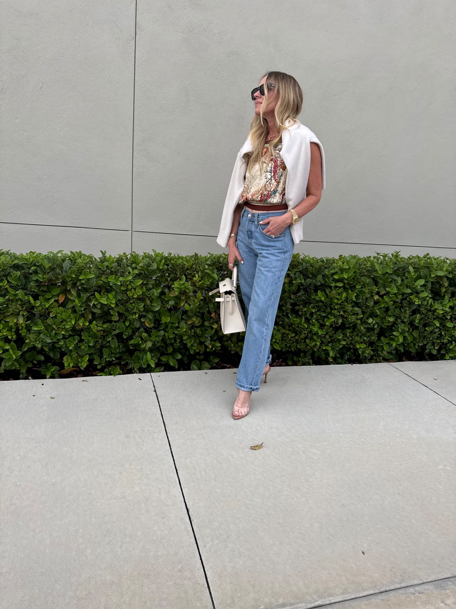 Wearing a S in the top and sweater. This little silky summer top will sell out fast. 

#LTKSeasonal #LTKOver40 #LTKStyleTip