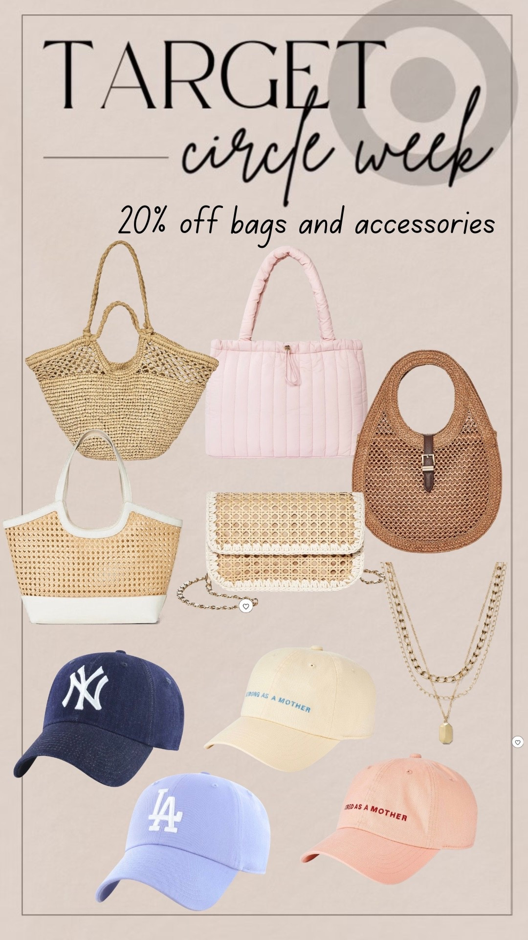 Target sale bags, hats, jewelry 

#LTKMidsize #LTKSaleAlert #LTKOver40