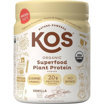 KOS Organic Vegan Plant Based Plant Based Protein Powder - Vanilla - 13.05oz | Target
