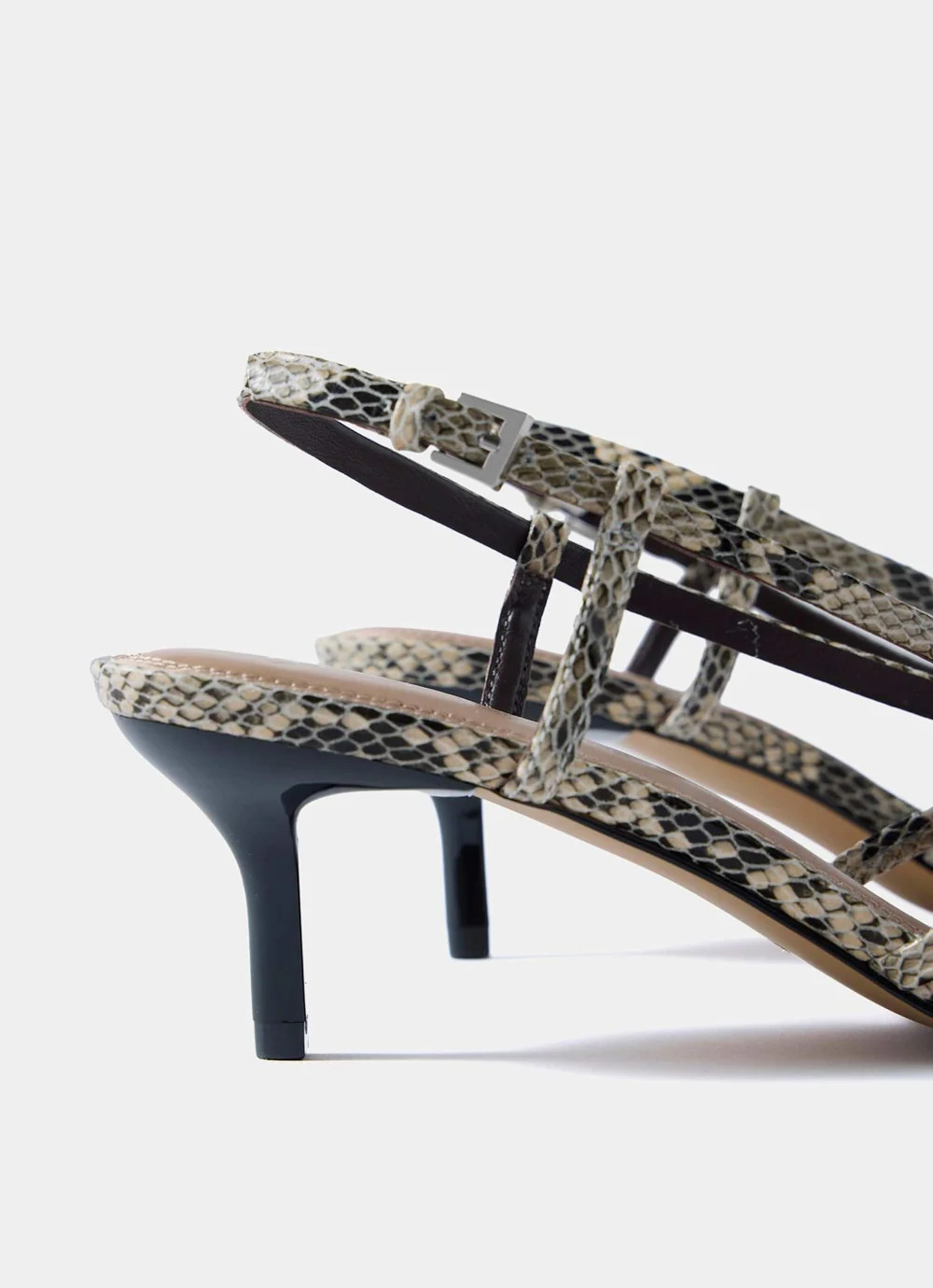 Marcie Snake Print Strappy Kitten Heels | Mint Velvet