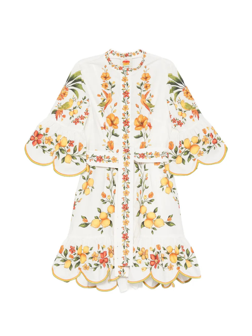 FARM Rio floral-print mini dress - White | Farfetch Global