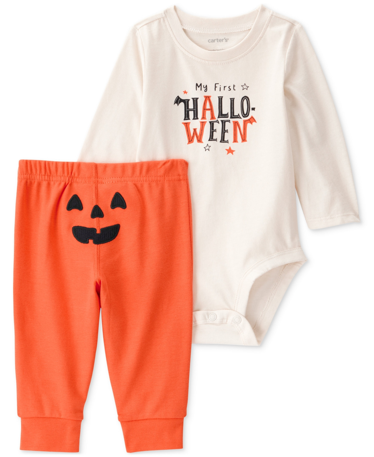 Carter's Baby 2-Pc. My First Halloween Long Sleeve Bodysuit & Pants Set - Orange | Macy's