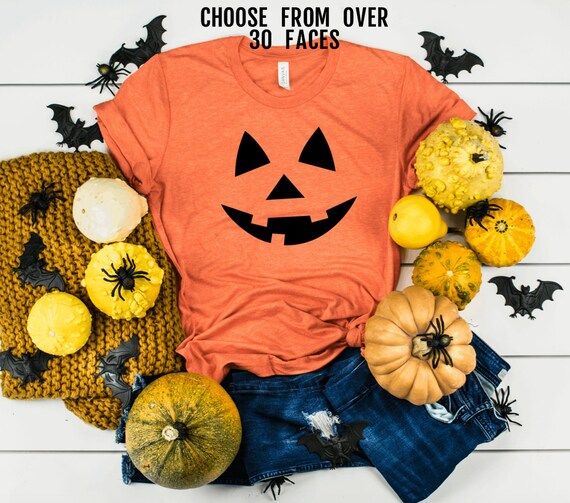 Unisex Halloween Face Shirt  Pumpkin Face Shirt  Jack O - Etsy | Etsy (US)