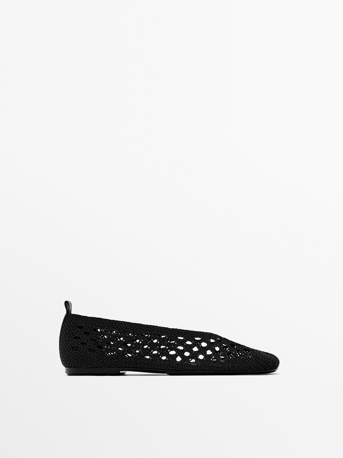 Braided fabric ballet flats | Massimo Dutti US