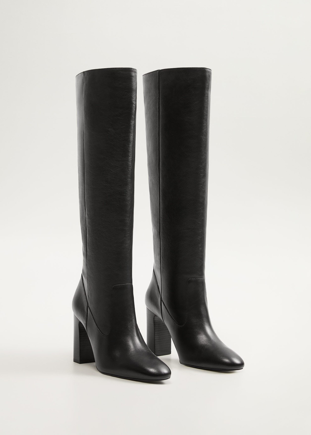 Leather high-leg boots | MANGO (US)