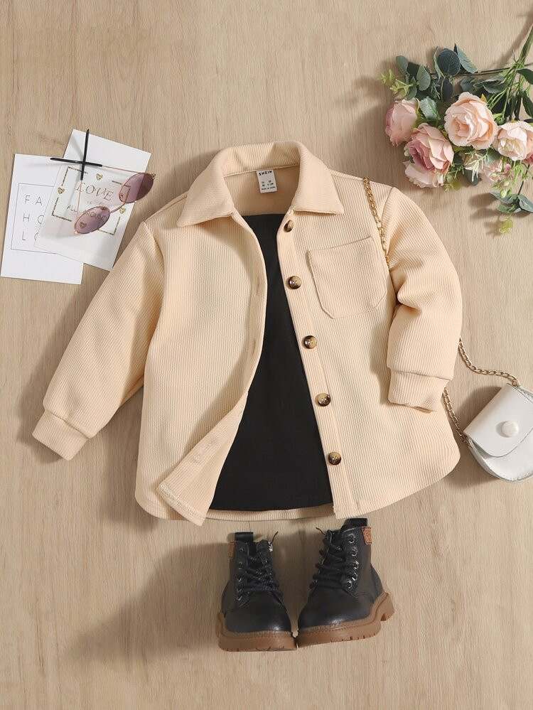 SHEIN Baby Patched Pocket Coat Without Tee | SHEIN