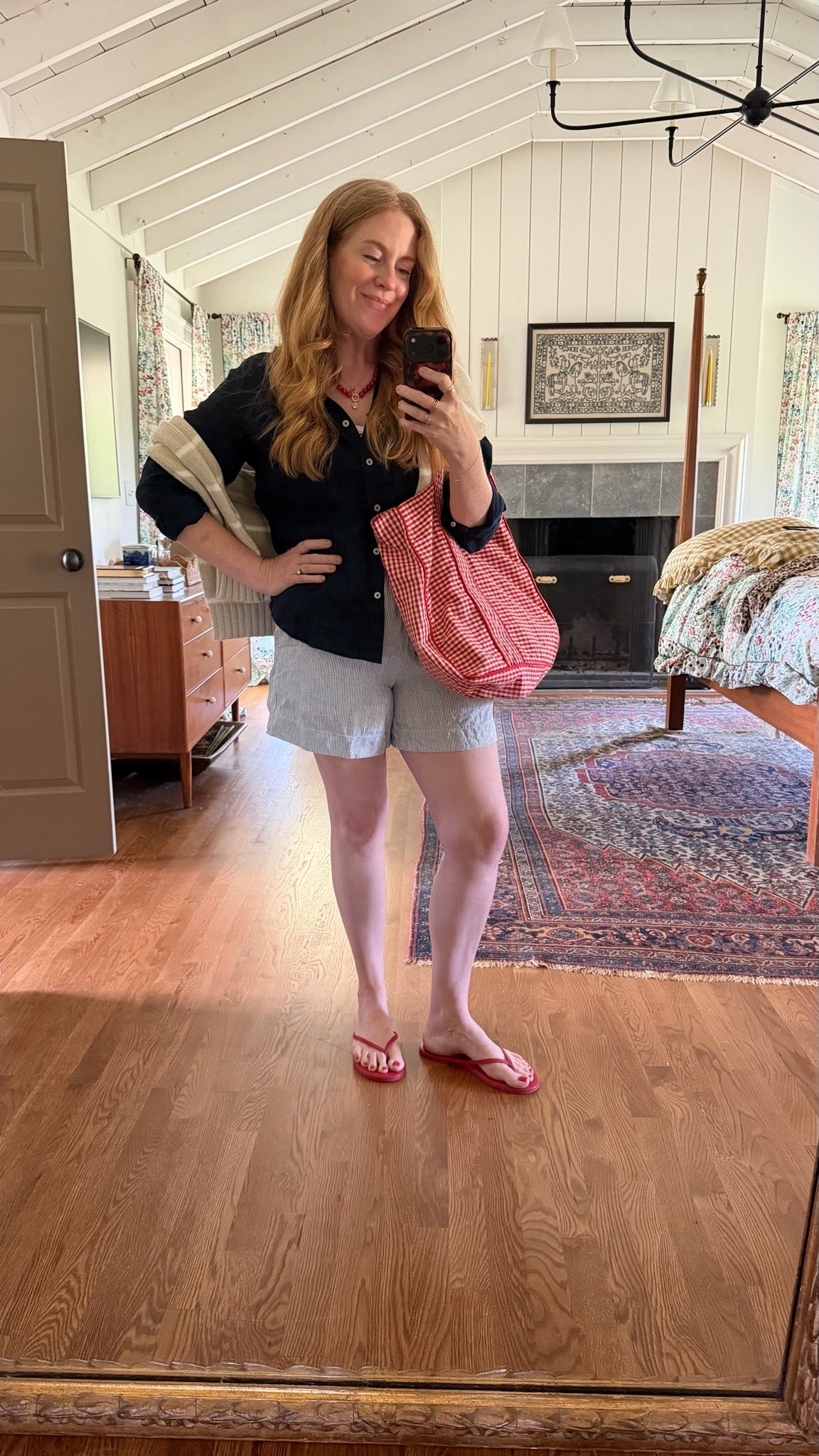 outfit of the day! linen set striped tank tkees market tote striped sweater.

#LTKmomlife #LTKootd