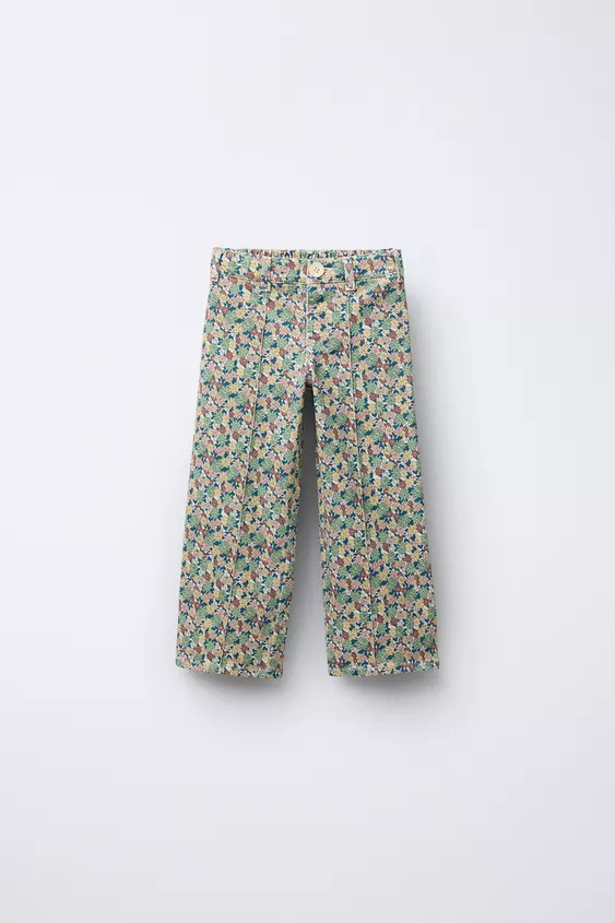 FLORAL TWILL MARINE TROUSERS | Zara UK