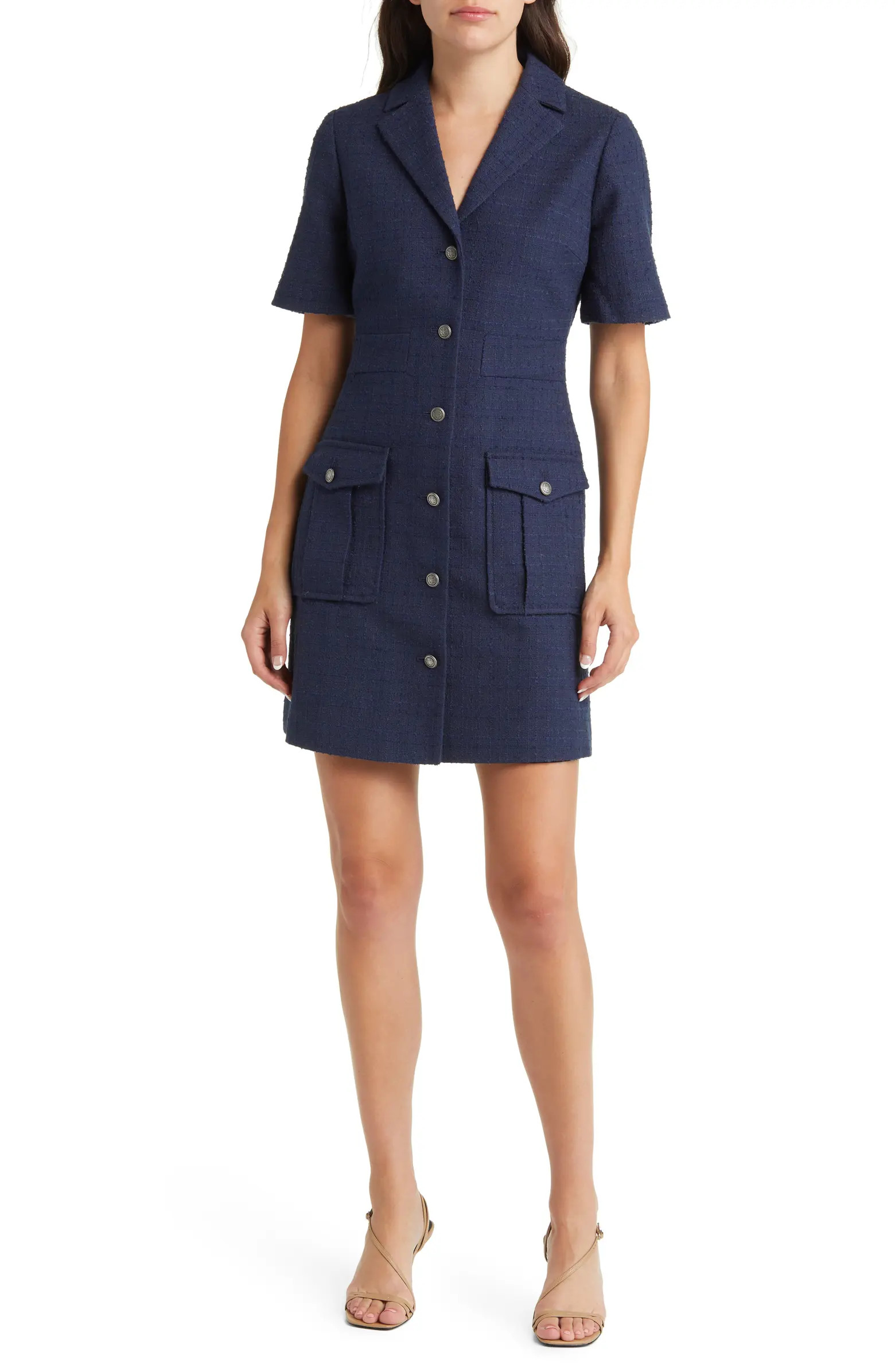 Ted Baker London Temmia Cotton & Wool Blend Tweed Dress | Nordstrom | Nordstrom