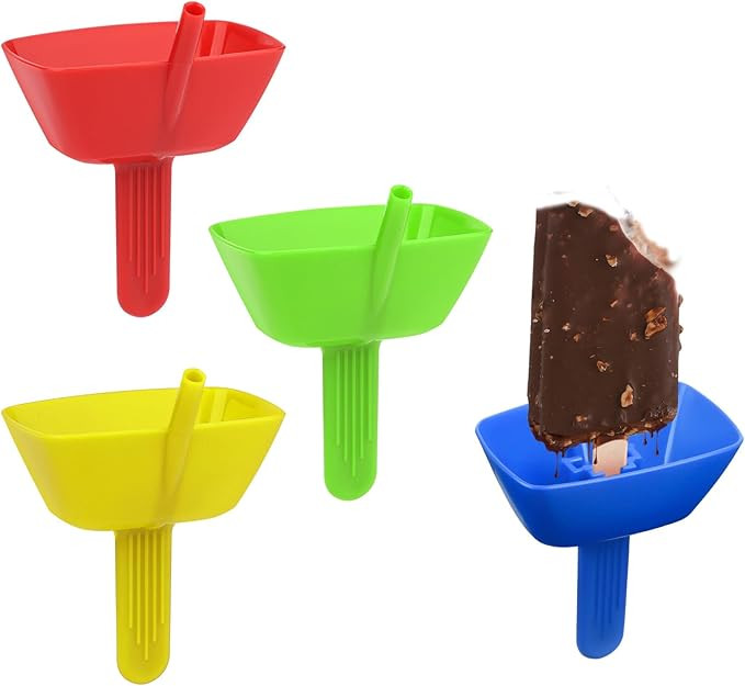 4pcs Drip Free Popsicle Holder, Reusable No Drip Popsicle Holder for Kids Washable No Freeze Ice ... | Amazon (US)